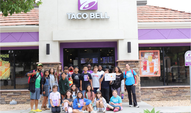 BGC Kids In Front of Sponsor Taco Bell